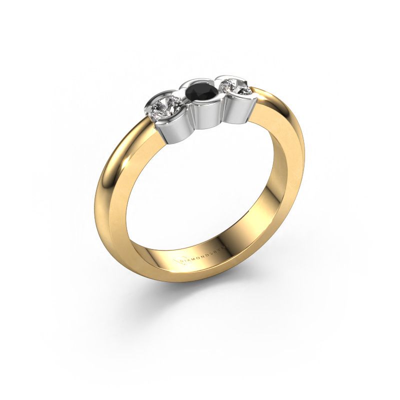 Ring Lotte 3 585 goud zwarte diamant 0.32 crt