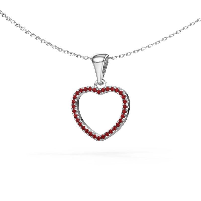Pendant Heart 6 950 platinum ruby 1 mm
