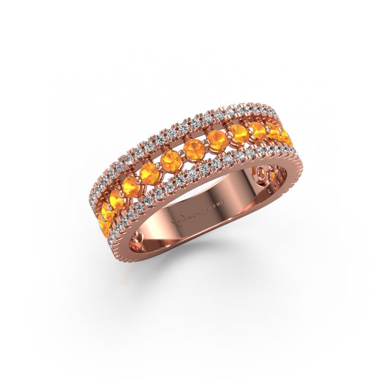 Bague Elizbeth 1 585 or rose citrine 2 mm