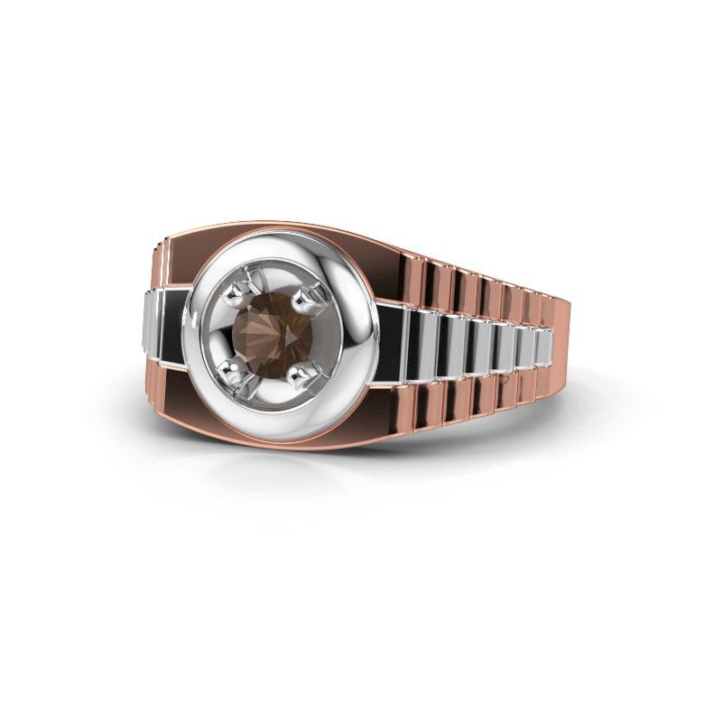 Image de Bague pour homme edward<br/>585 or rose<br/>Quartz fumé 4.7 mm