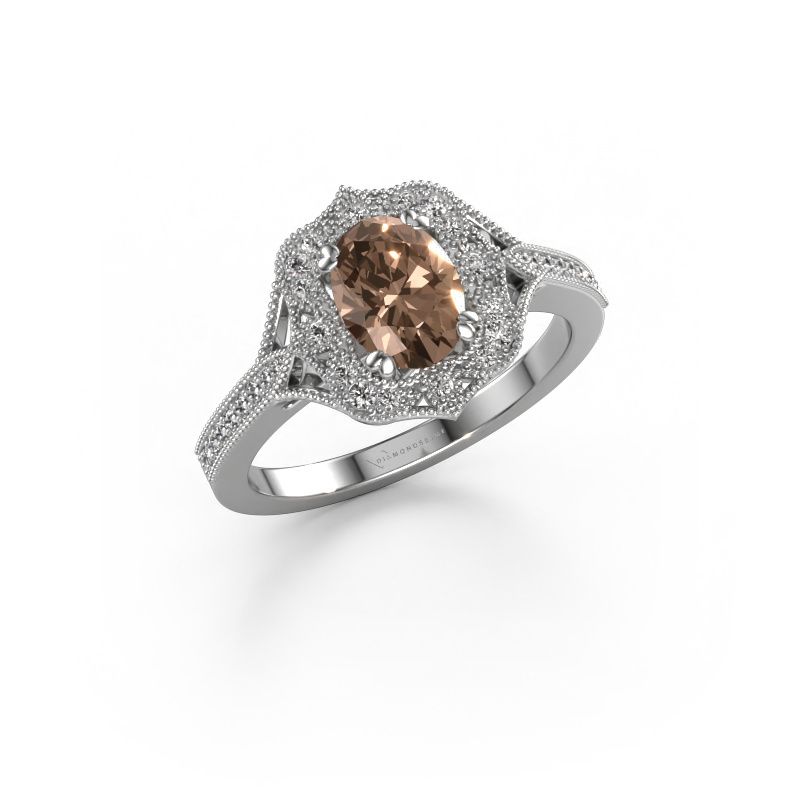 Verlovingsring Loni 585 witgoud bruine diamant 0.983 crt