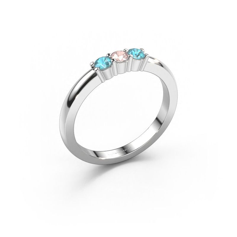 Ring Yasmin 3 950 platinum morganite champagne 3 mm
