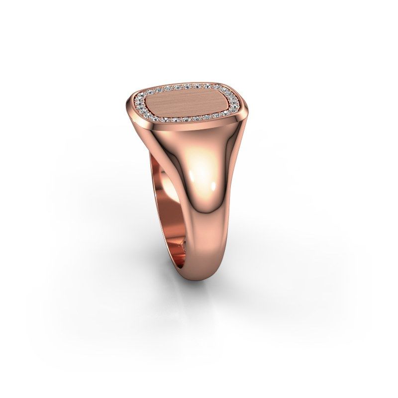 Image of Men's ring floris cushion 2<br/>585 rose gold<br/>Diamond 0.21 crt