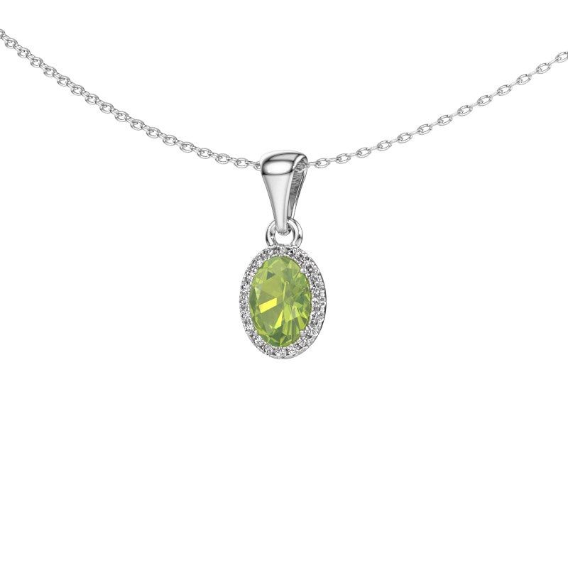 Anhänger Seline ovl 950 Platin Peridot 7x5 mm