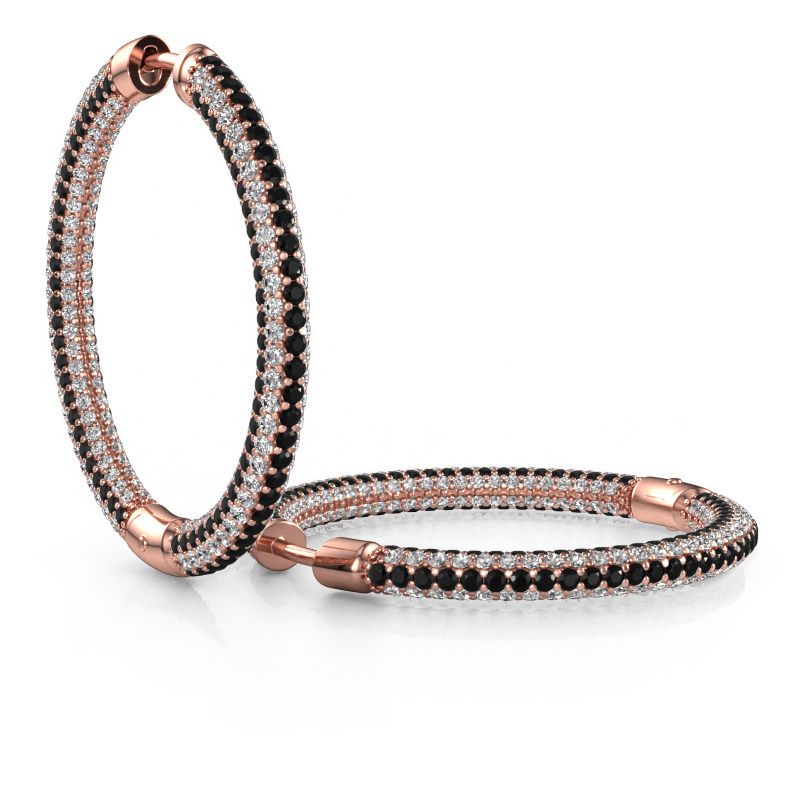 Créoles Hope 25mm 585 or rose diamant noir 4.809 crt