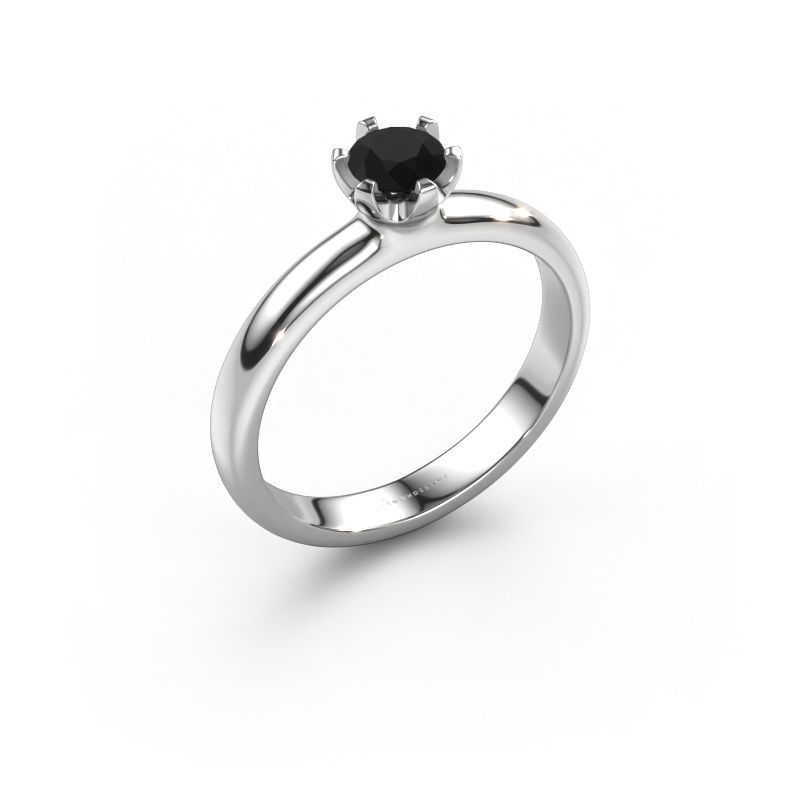 Verlovingsring Lorretta 950 platina zwarte diamant 0.48 crt
