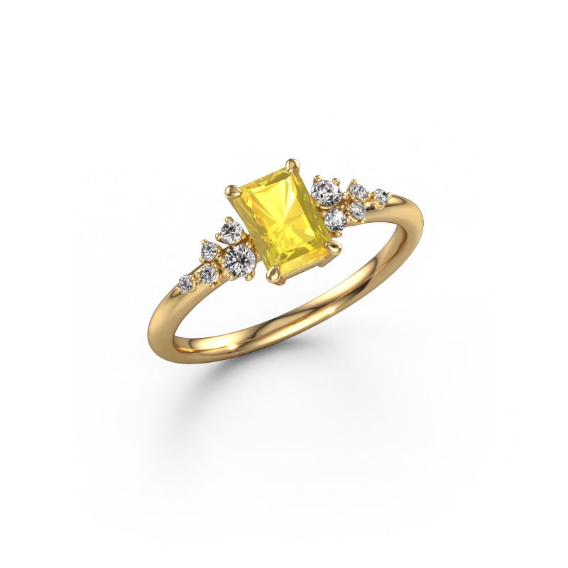 Afbeelding van Verlovingsring royce rad<br/>585 goud<br/>Gele saffier 6.5x4.5 mm