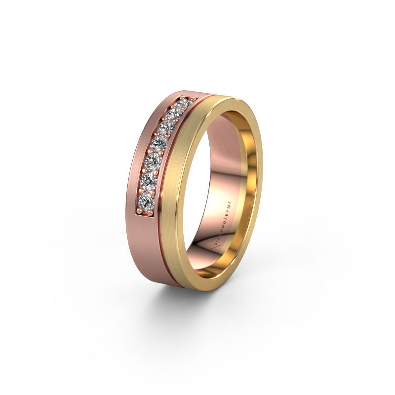 Trouwring WH0312L16AM 585 rosé goud lab-grown diamant ±6x1.7 mm