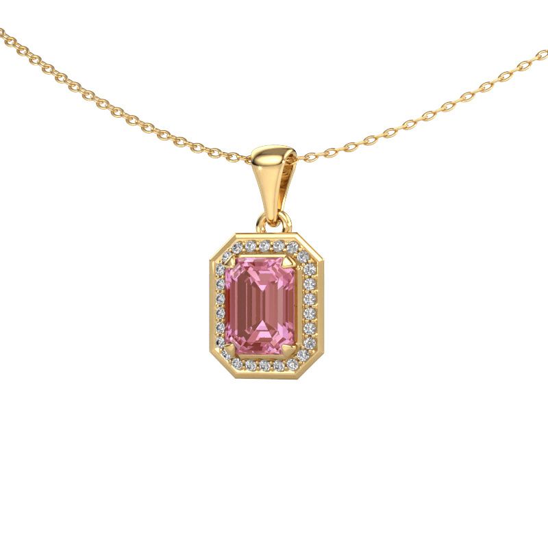 Pendant Dodie 585 gold pink lab grown diamond 8x6 mm
