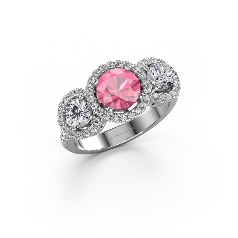 Ring Lacie 950 platinum pink sapphire 6.5 mm