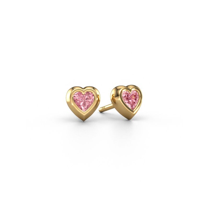 Stud earrings Charlotte 585 gold pink lab grown diamond 4 mm