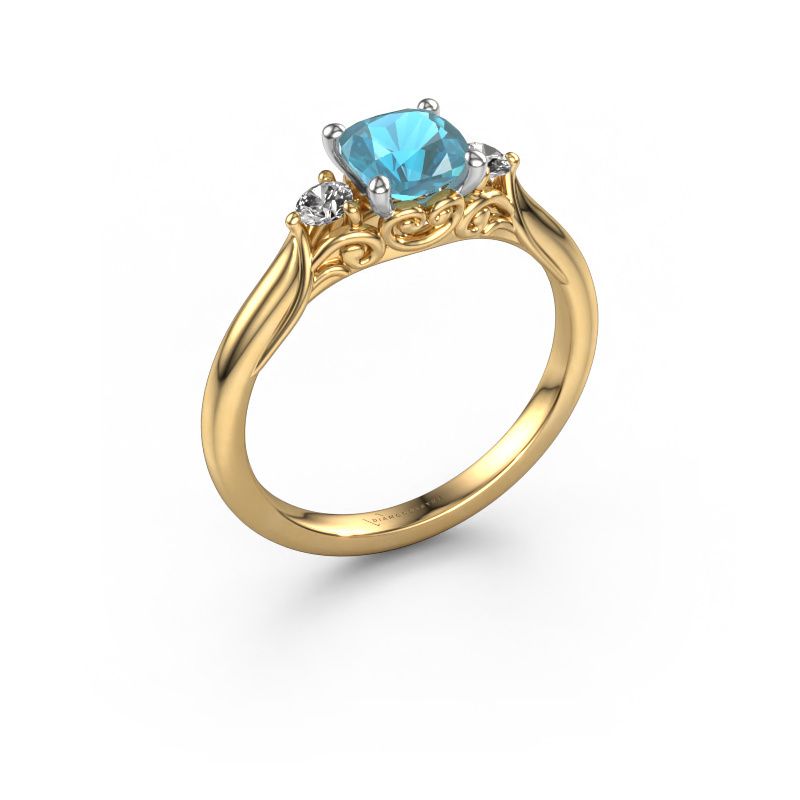 Engagement ring Laurian CUS 585 gold blue topaz 5.5 mm