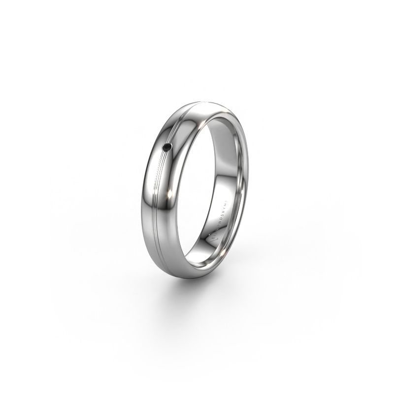 Wedding ring WH2142L34A 585 white gold black diamond ±4x1.7 mm