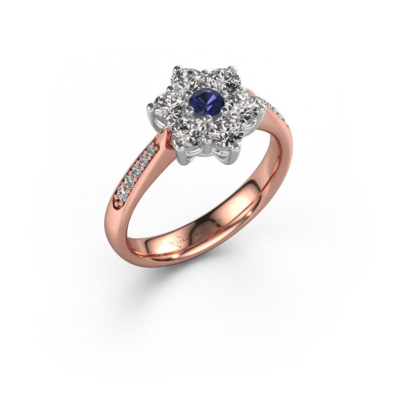Engagement ring Chantal 2 585 rose gold sapphire 1.7 mm
