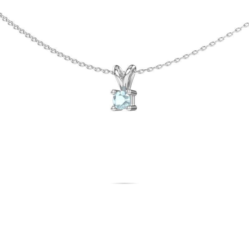 Collier Eline 950 platine aigue-marine 5 mm