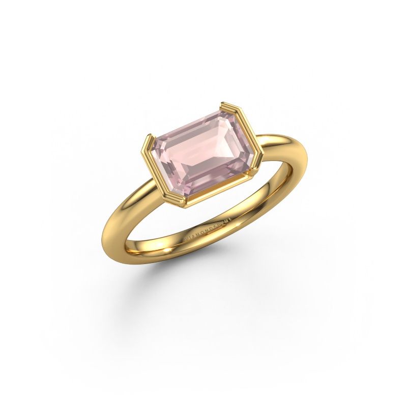Engagement ring Tayler EME 585 gold morganite champagne 8x6 mm