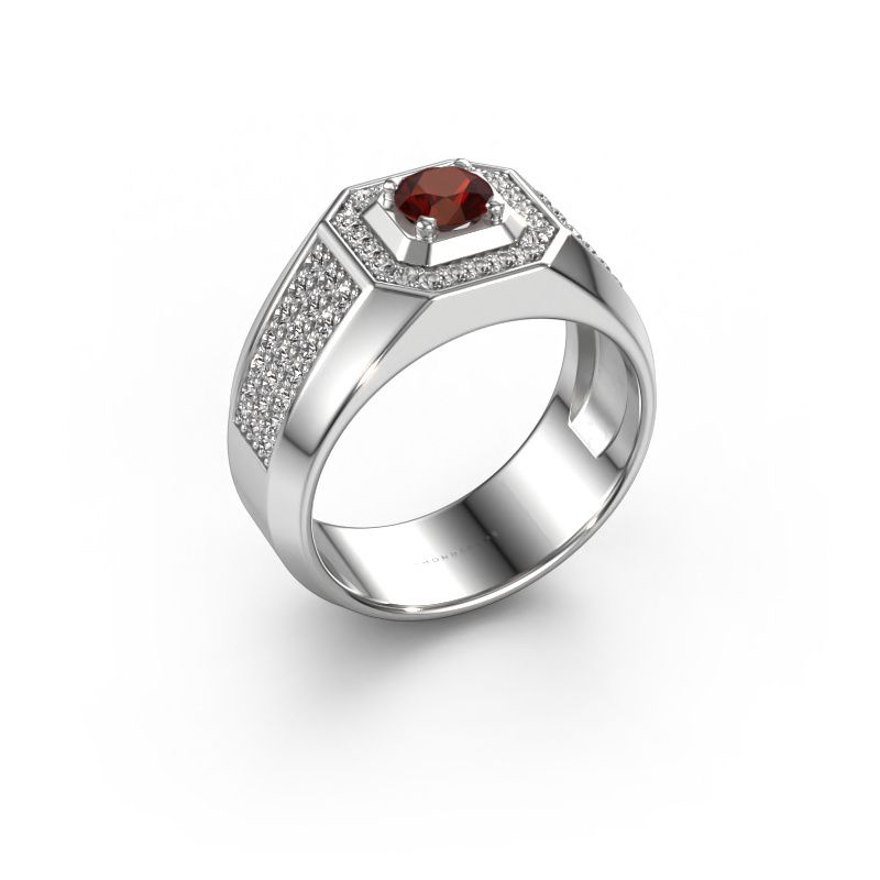 Men's ring Pavan 950 platinum garnet 5 mm