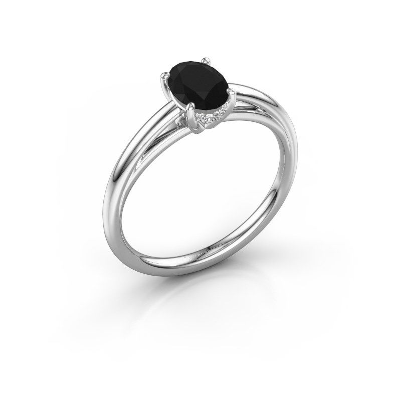 Bild von Verlobungsring haley ovl 1<br/>585 Weißgold<br/>Schwarz Diamant 0.984 crt