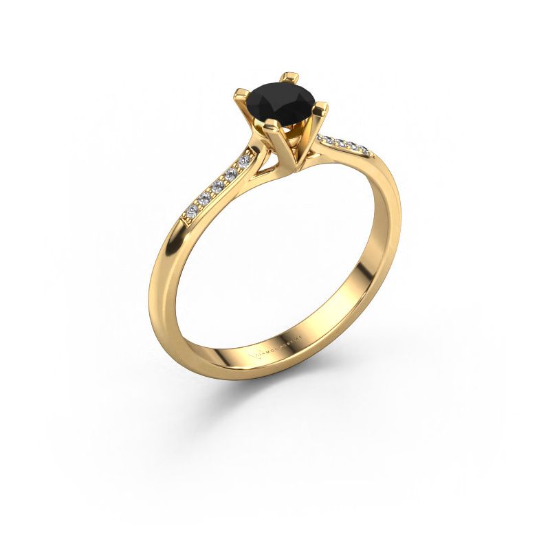 Verlobungsring Isa 2 585 Gold Schwarz Diamant 0.36 crt