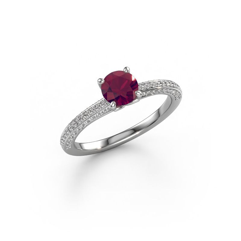 Verlobungsring Elenore rnd 950 Platin Rhodolit 5.4 mm