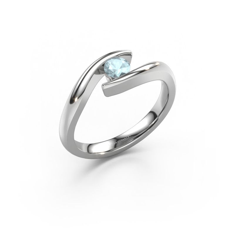 Verlobungsring Alaina 950 Platin Aquamarin 4 mm