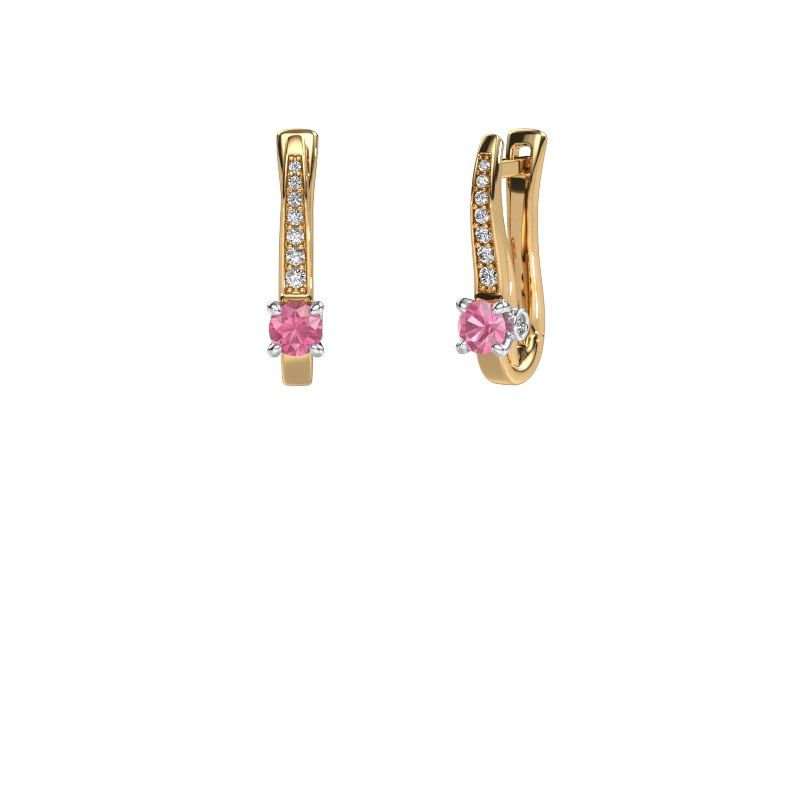 Image of Earrings valorie<br/>585 gold<br/>Pink sapphire 4 mm