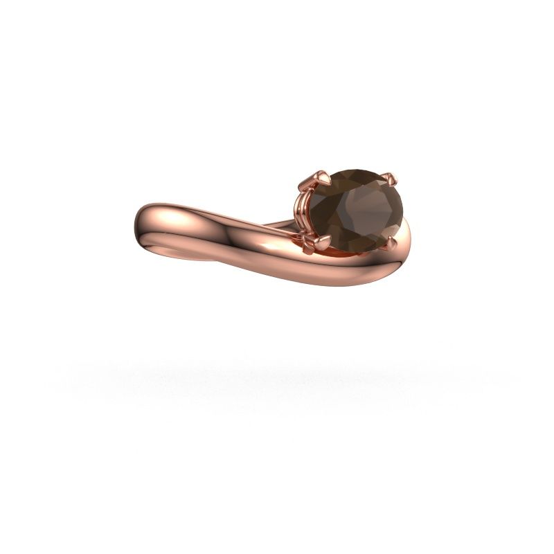 Verlobungsring Floor OVL 585 Roségold Rauchquarz 8x6 mm