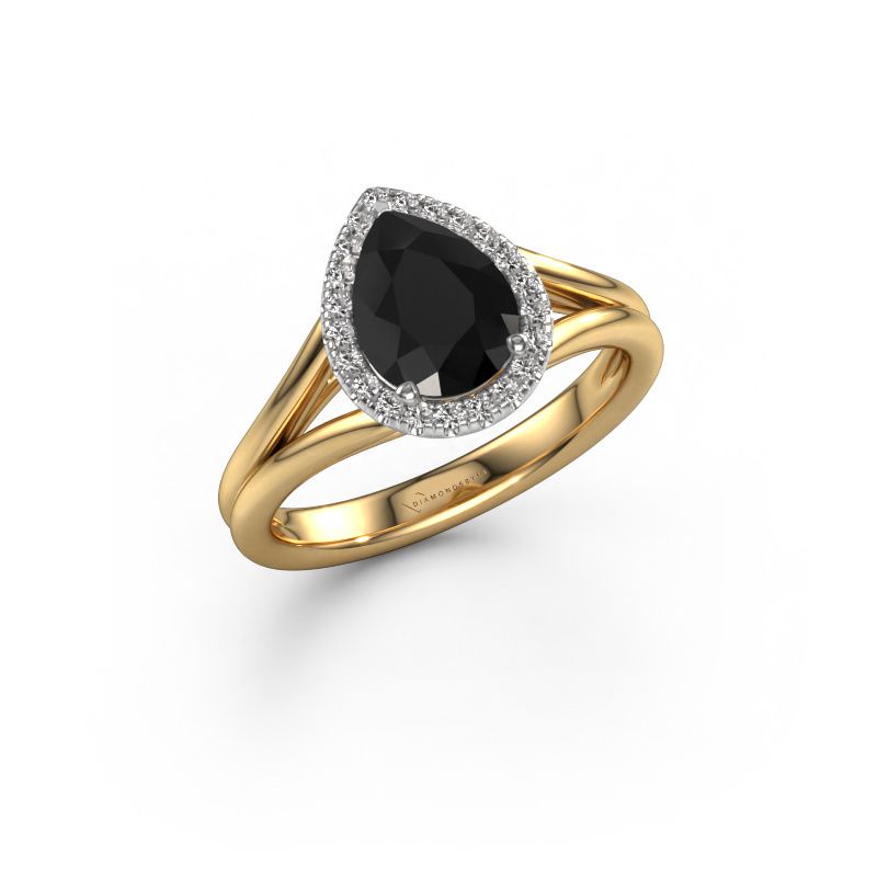Verlobungsring Verla pear 1 585 Gold Schwarz Diamant 1.397 crt