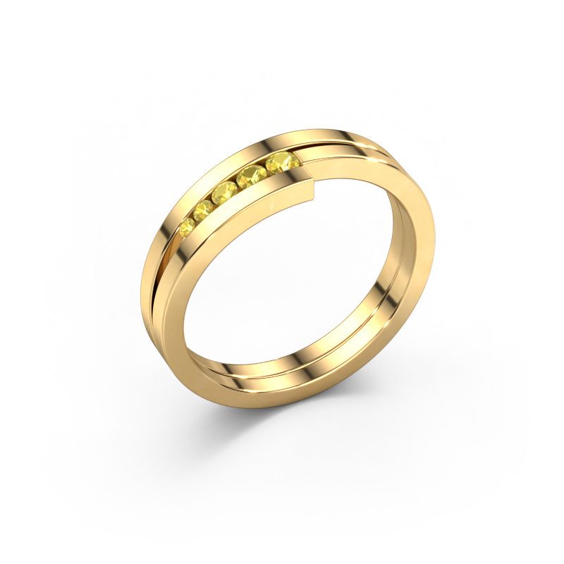 Bague Cato 585 or jaune saphir jaune 2.2 mm