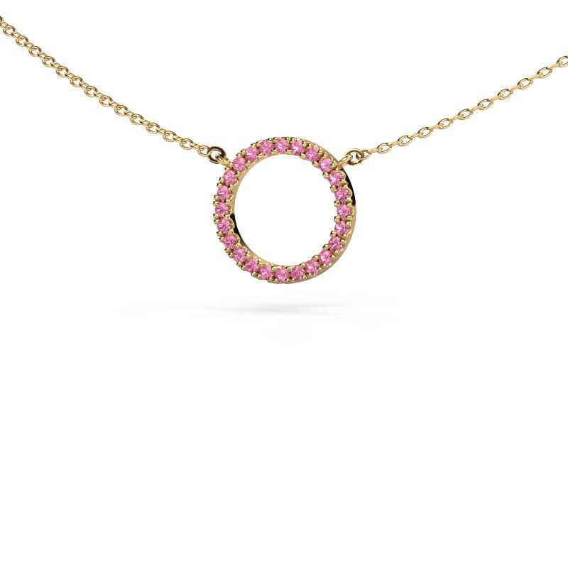 Pendentif Circle 585 or jaune saphir rose 1.2 mm