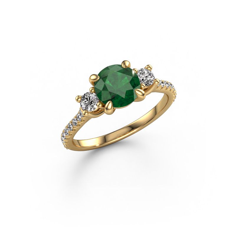 Engagement ring Jesica 585 gold emerald 6.8 mm