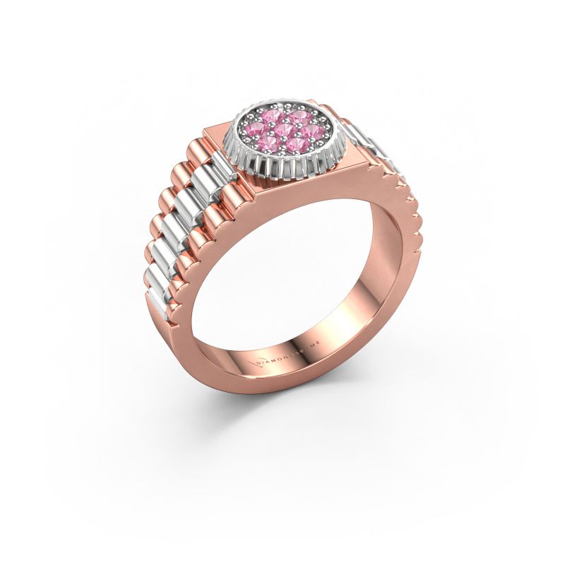 Men's ring Nout 585 rose gold pink sapphire 2 mm