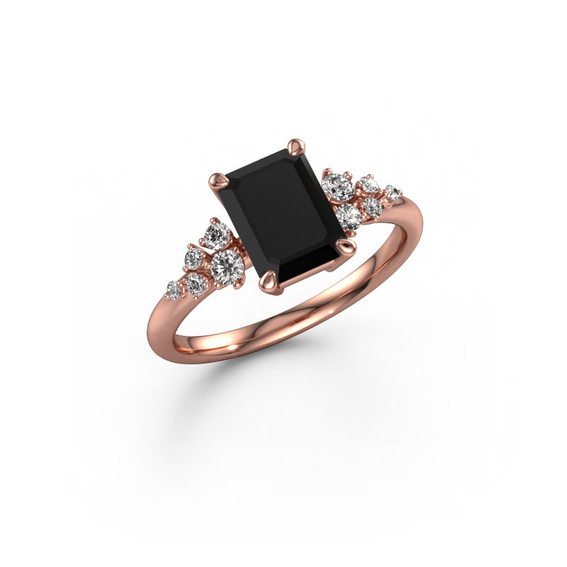 Afbeelding van Verlovingsring royce eme<br/>585 rosé goud<br/>zwarte diamant 2.303 crt