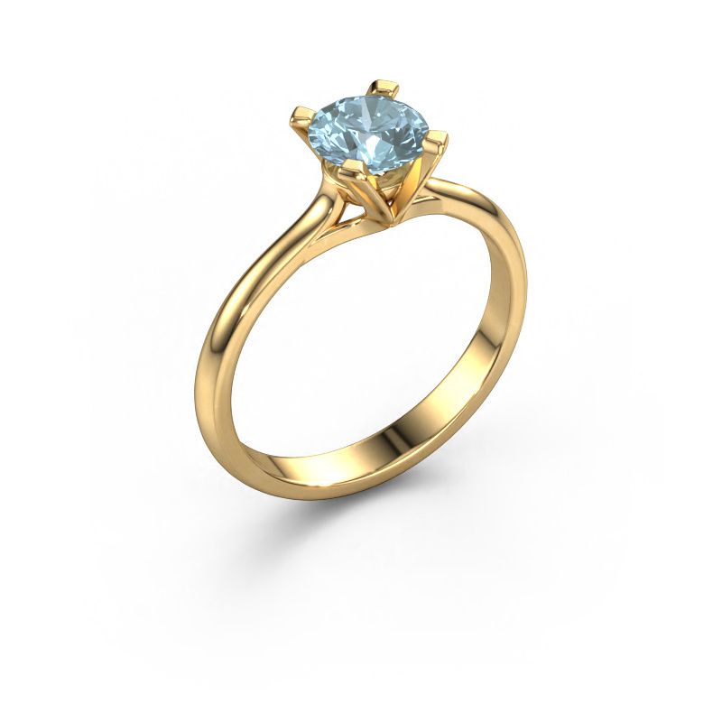 Engagement ring Isa 1 585 gold blue lab grown diamond 5.7 mm
