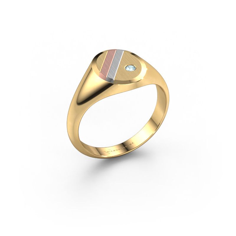 Pinky ring Wesley 1 585 gold aquamarine 2 mm