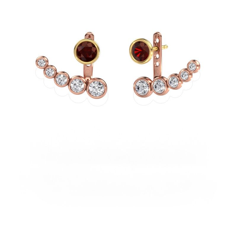 Earrings Wendy 585 rose gold garnet 5 mm