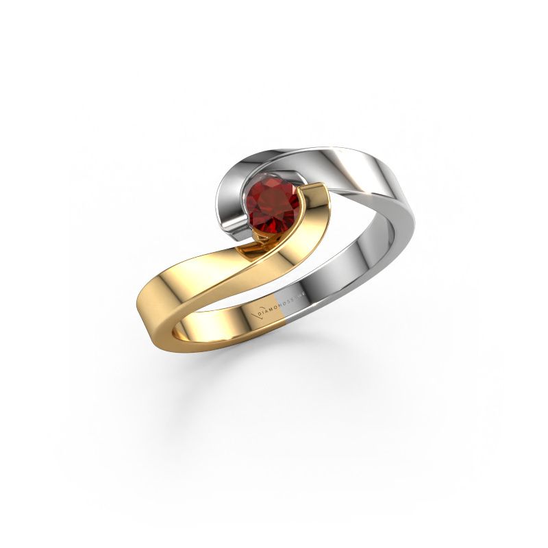 Engagement ring Sheryl 585 gold garnet 3.7 mm
