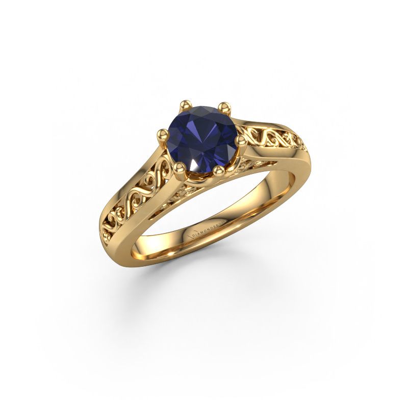Verlobungsring Shan 585 Gold Saphir 6 mm