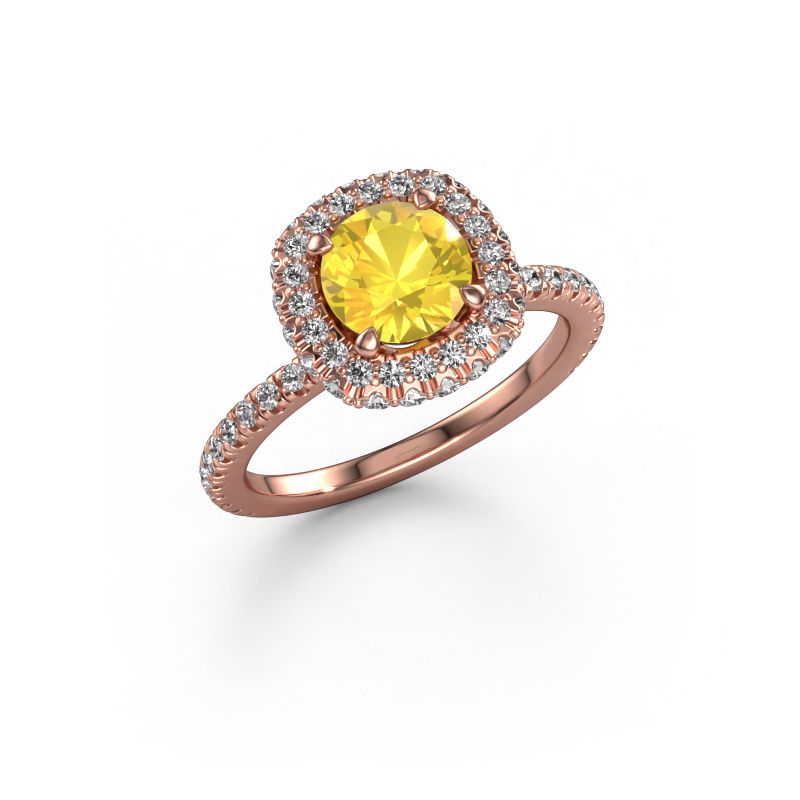 Verlobungsring Talitha RND 585 Roségold Gelb Saphir 6.5 mm