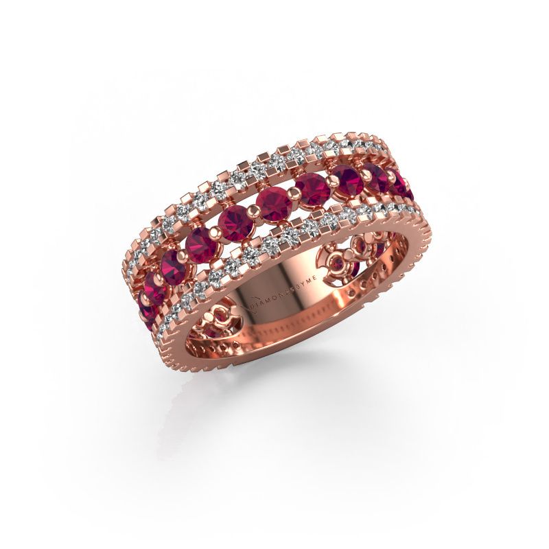 Ring Elizbeth 2 585 rosé goud rhodoliet 2.4 mm