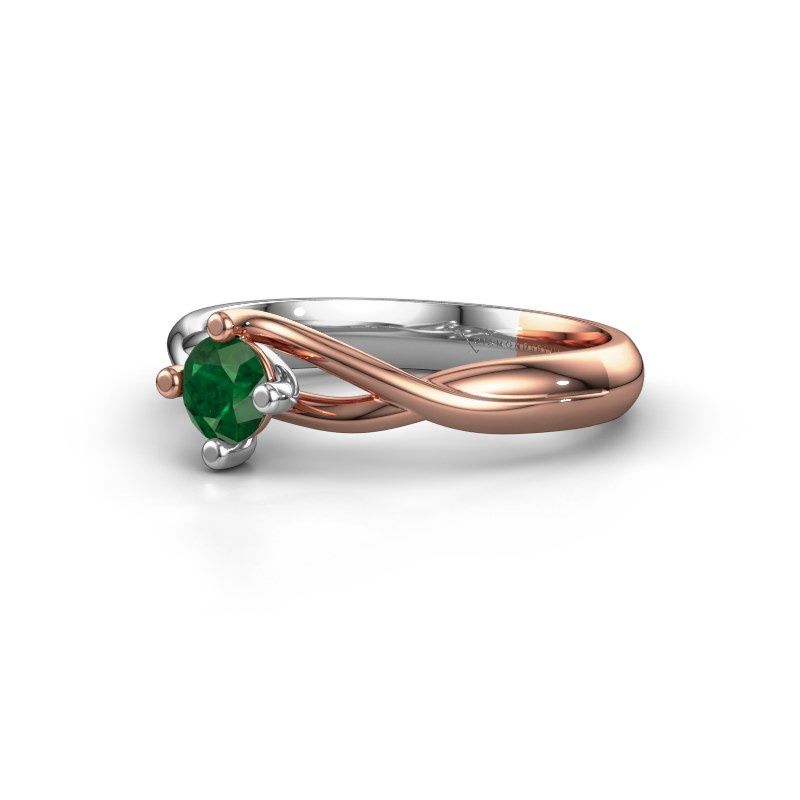Image of Ring Paulien<br/>585 rose gold<br/>Emerald 4.2 mm