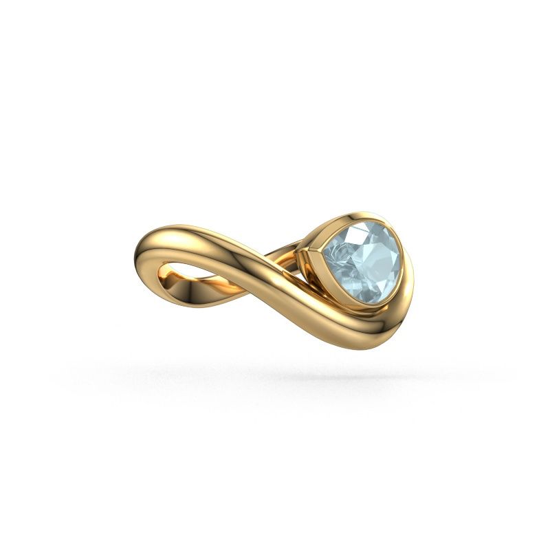 Ring Lena 585 Gold Aquamarin 8x6 mm