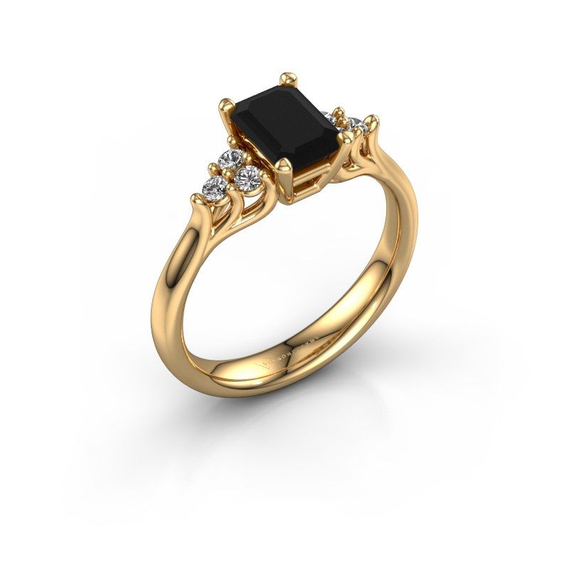 Afbeelding van Verlovingsring Monika EME<br/>585 goud<br/>Zwarte diamant 1.530 crt