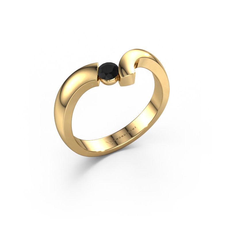 Bague Arda 585 or jaune diamant noir 0.18 crt