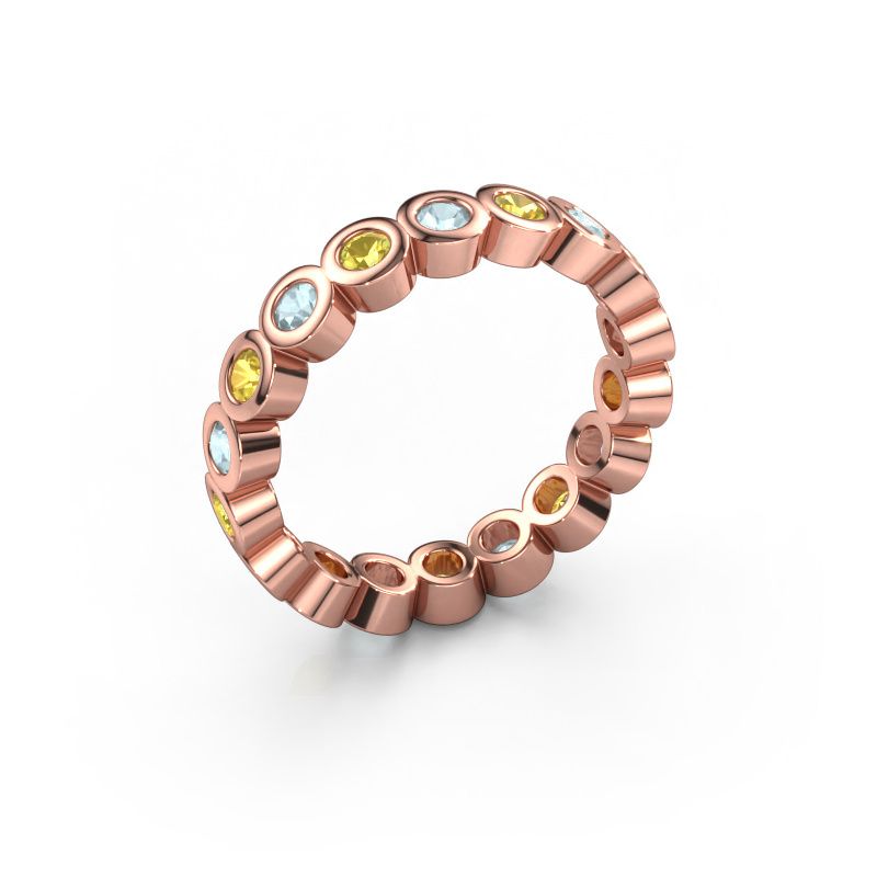 Aanschuifring Edwina 2 585 rosé goud gele saffier 2.5 mm