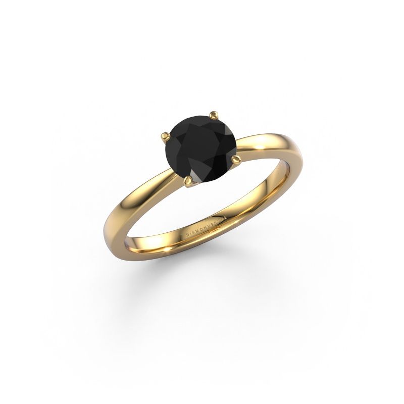 Verlovingsring Kitty 585 goud zwarte diamant 1.08 crt