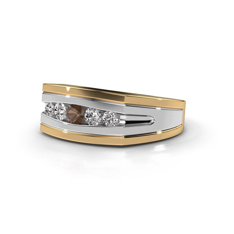 Image de Bague pour homme Huub<br/>585 or jaune<br/>Quartz fumé 3.7 mm