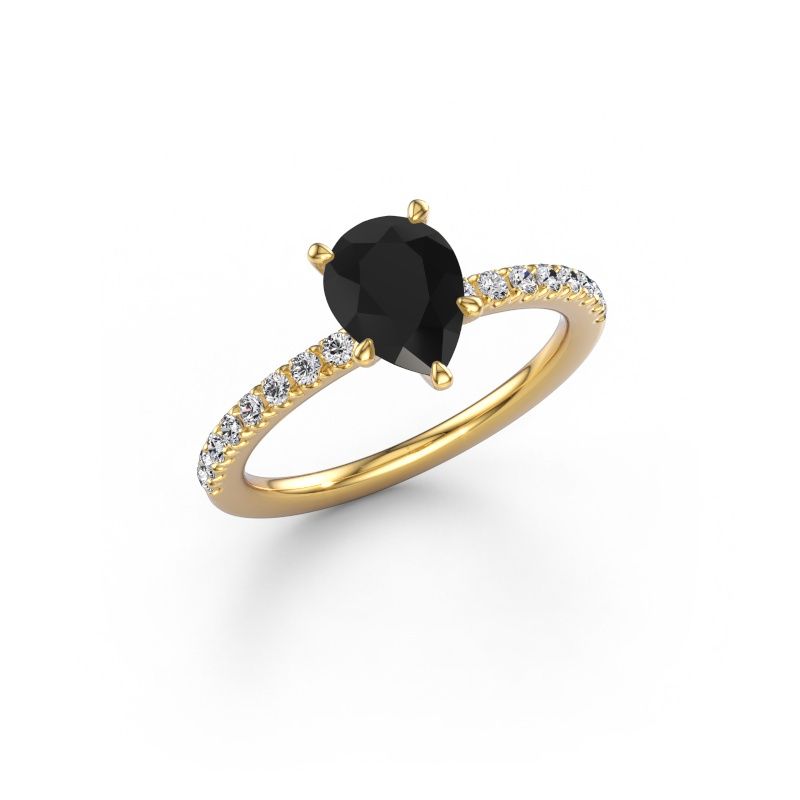 Engagement ring Crystal PER 2 585 gold black diamond 1.25 crt