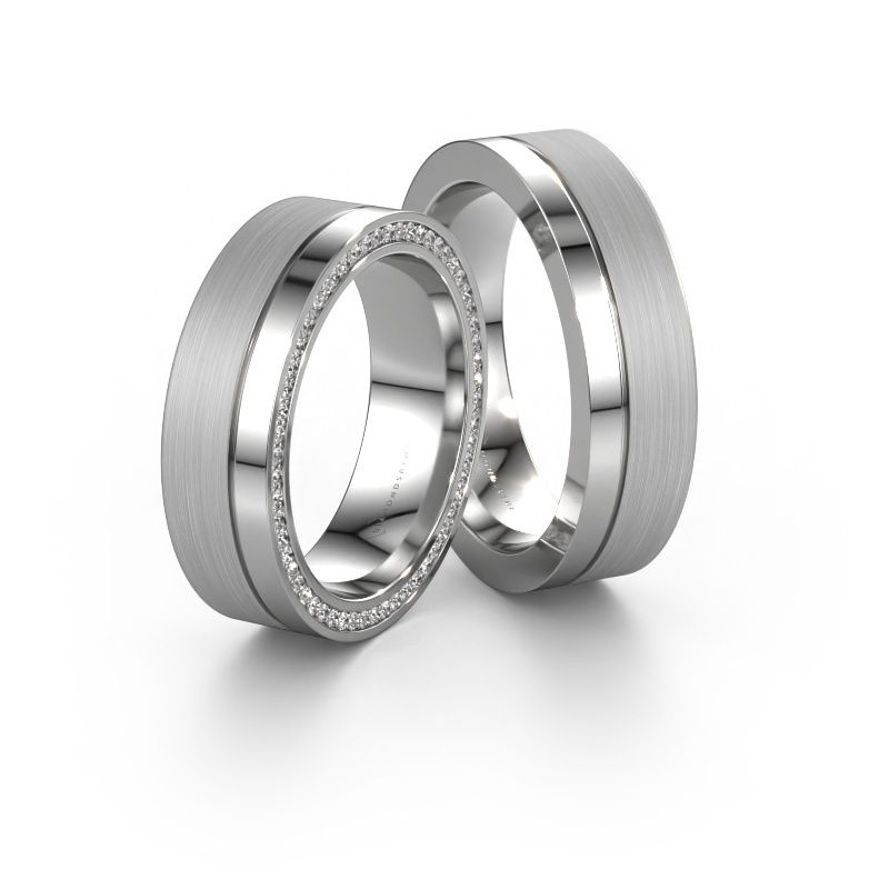 Eheringe set WH0313LM16BPM ±6x2 mm 14 Karat Weißgold Diamant 0.29 crt