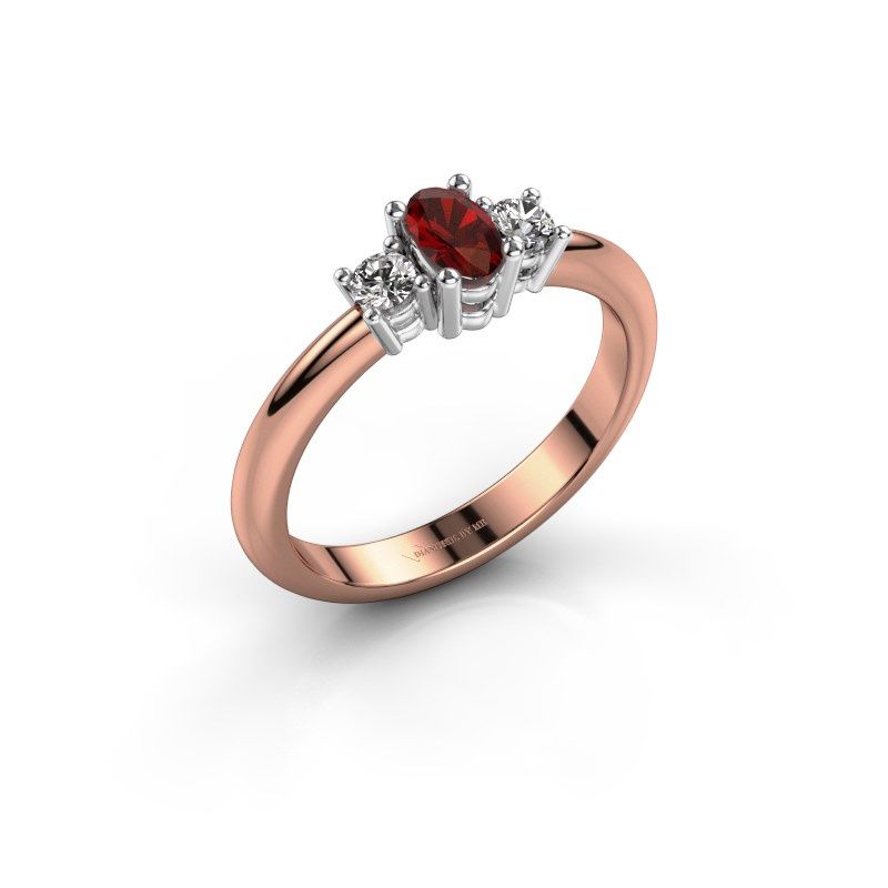 Image de Bague de fiançailles Karie<br/>585 or rose<br/>Grenat 5x3 mm